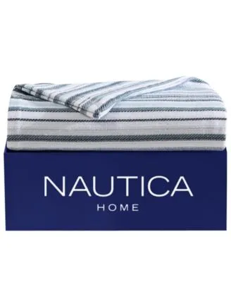 Closeout Nautica Pembrook Yarn Dyed Cotton Reversible Blankets