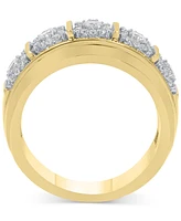 Men's Diamond Multi Halo Cluster Ring (3/4 ct. t.w.) in 10k Gold