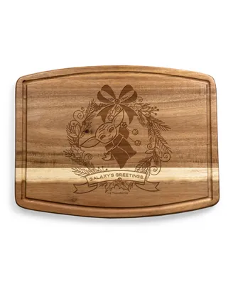 Mandalorian The Child Galaxy Greetings Ovale Acacia Cutting Board