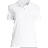 Lands' End Women's Tall Mesh Cotton Short Sleeve Polo Shirt