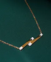 Audrey by Aurate Diamond Double Bar 18" Pendant Necklace (1/10 ct. t.w.) in Gold Vermeil, Created for Macy's