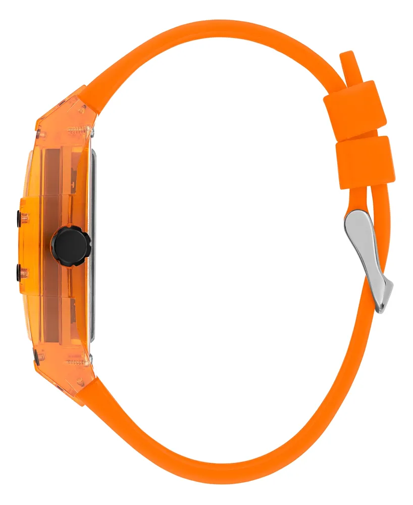 Guess Men's Multi-Function Orange Silicone Watch 43mm