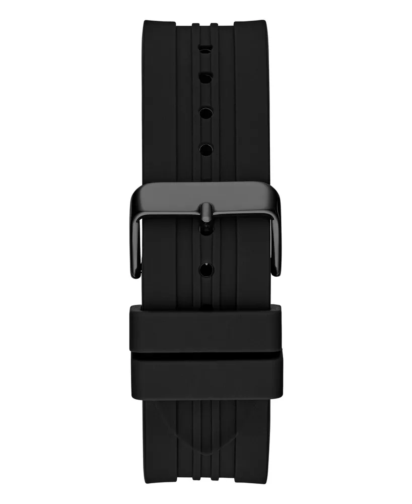Guess Men's Analog Black Silicone Watch 44mm