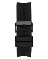 Guess Men's Analog Black Silicone Watch 44mm