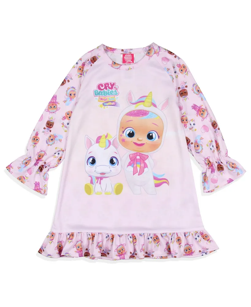 Cry Babies Toddler Girls Cry Magic Tears Show Unicorn Sleep Pajama Nightgown