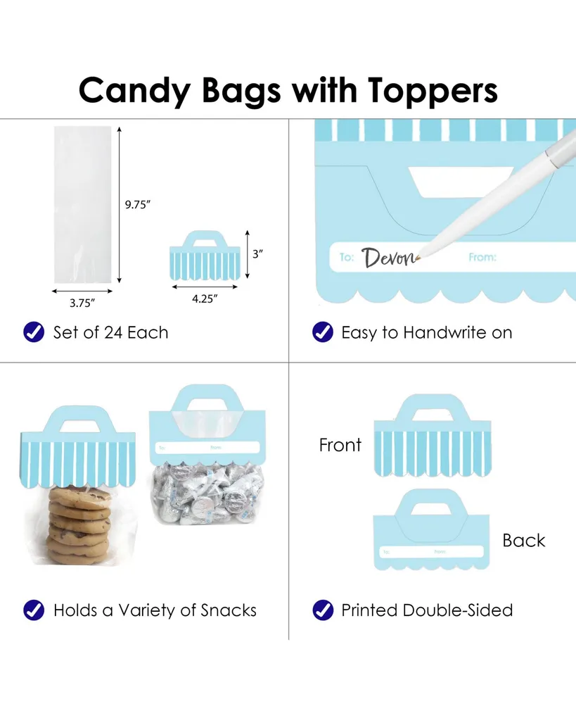 Stripes - Diy Simple Party Bag Labels - Candy Bags with Toppers