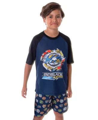 Beyblade Burst Boys' Spinner Tops 2 Piece Kids Shorts And T-Shirt Pajama Set