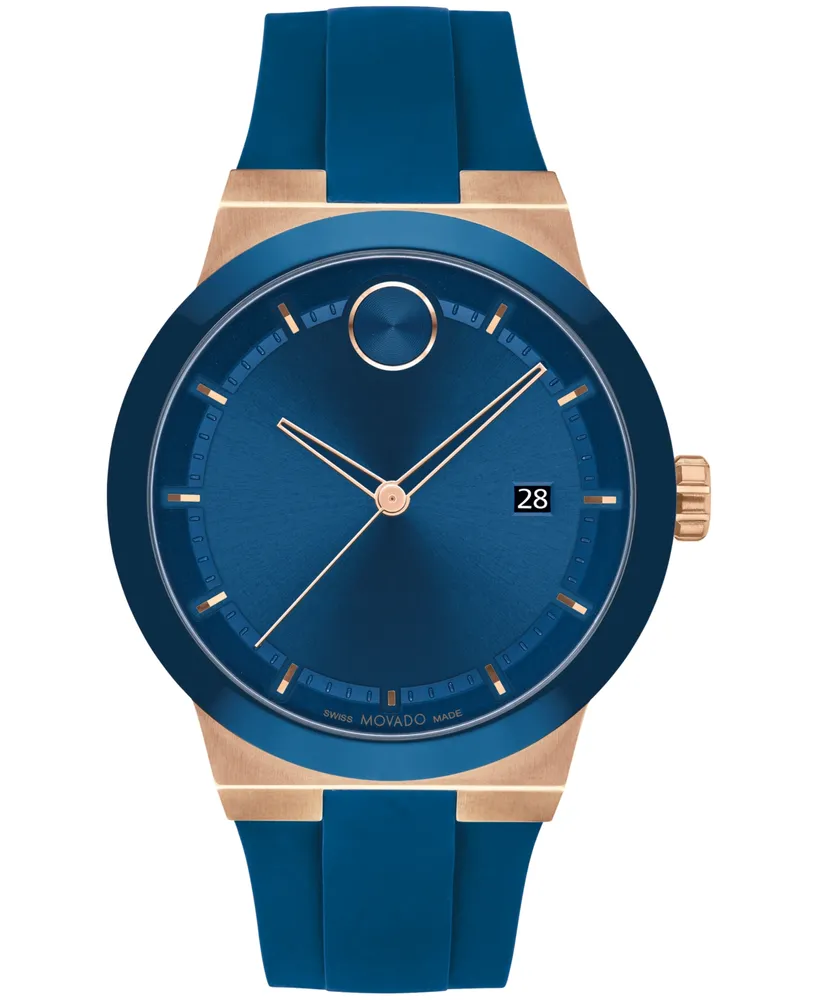 Movado Men's Bold Fusion Swiss Quartz Blue Silicone Watch 42mm