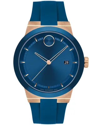 Movado Men's Bold Fusion Swiss Quartz Blue Silicone Watch 42mm