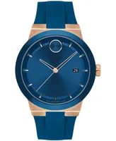 Movado Men's Bold Fusion Swiss Quartz Blue Silicone Watch 42mm