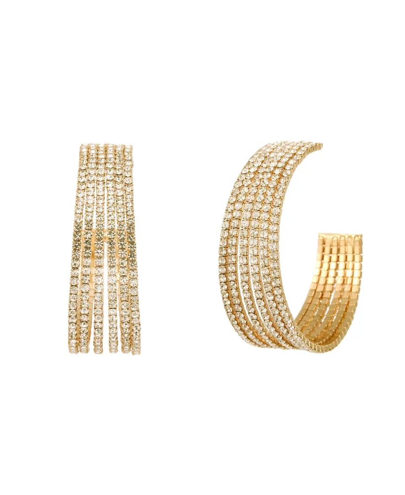 Aaliyah Rhinestone Chain Hoop Earring