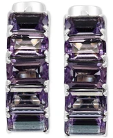 Effy Amethyst Small Hoop Earrings (3-1/3 ct. t.w.) in Sterling Silver, 0.57"