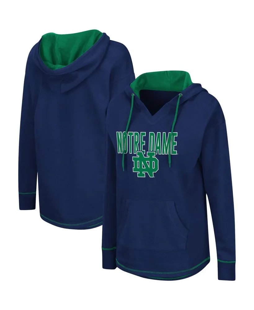 Women's Colosseum Navy Notre Dame Fighting Irish Tunic Pullover Hoodie