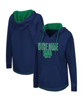 Women's Colosseum Navy Notre Dame Fighting Irish Tunic Pullover Hoodie