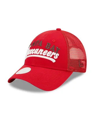 Women's New Era Red Tampa Bay Buccaneers Team Trucker 9FORTY Snapback Hat