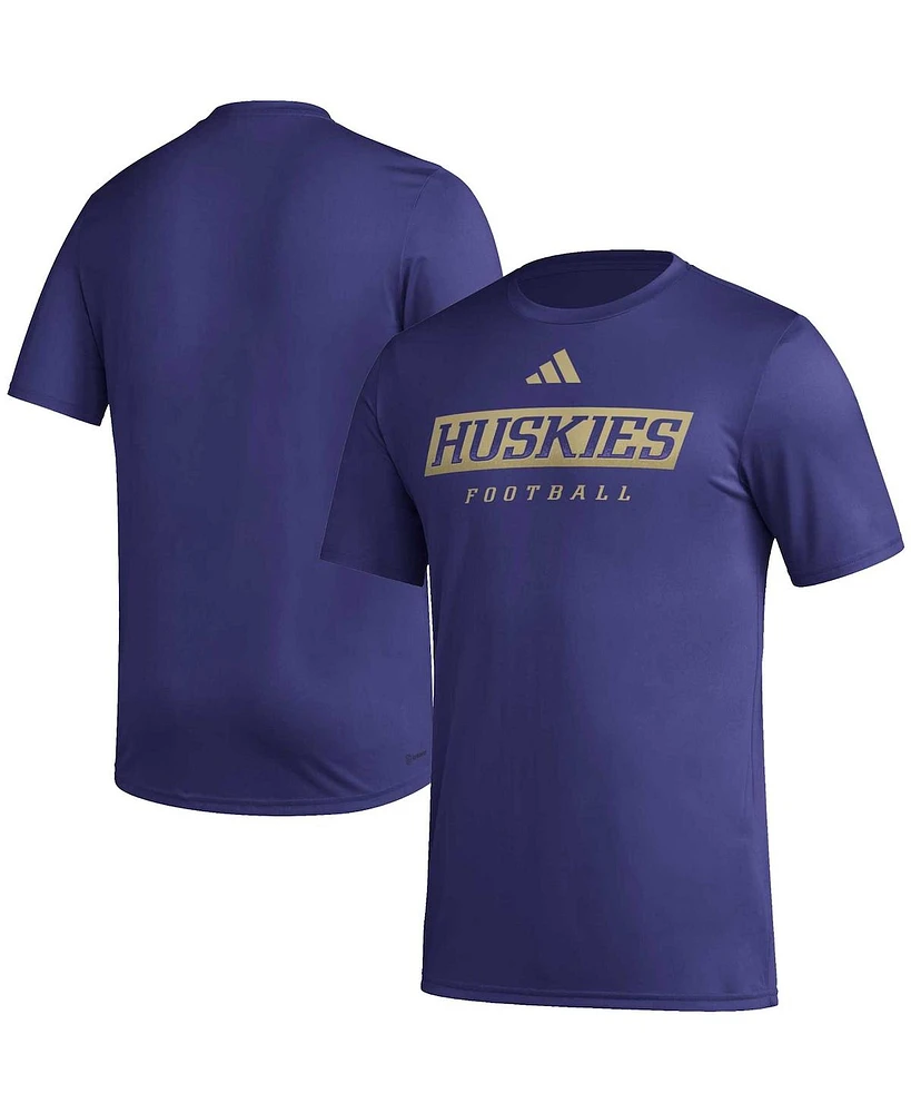 Men's adidas Purple Washington Huskies Football Practice Aeroready Pregame T-shirt