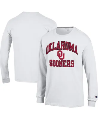 Men's Champion White Oklahoma Sooners High Motor Long Sleeve T-shirt