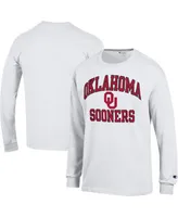 Men's Champion White Oklahoma Sooners High Motor Long Sleeve T-shirt