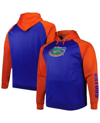 Men's Royal Florida Gators Big and Tall Raglan Fleece Pullover Hoodie