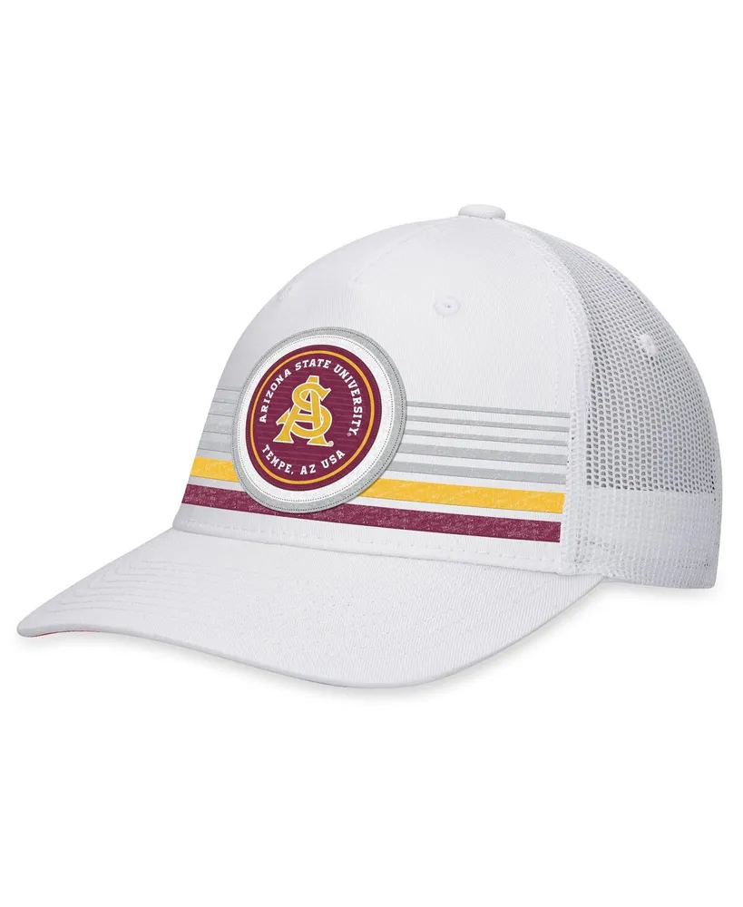 Men's Top of the World White Arizona State Sun Devils Top Trace Trucker Snapback Hat