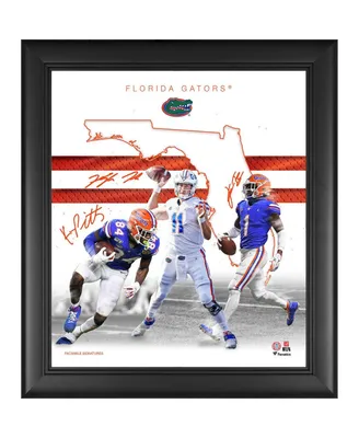 Kyle Pitts Kyle Trask & Kadarius Toney Florida Gators Facsimile Signatures Framed 15'' x 17'' 2021 Franchise Foundations Collage