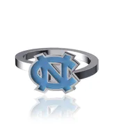 Women's Dayna Designs North Carolina Tar Heels Bypass Enamel Silver Ring