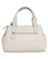 Mancini Pebbled Collection Genevieve Leather Top Zipper Handbag