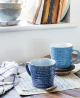 Denby Studio Blue 2-Pc. Ridged Mug Set