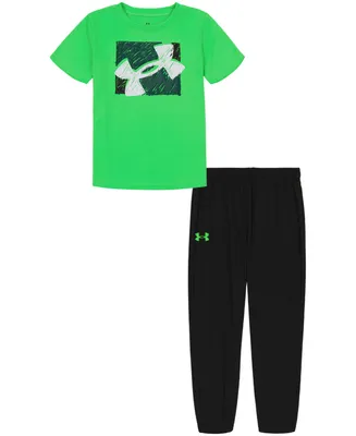Under Armour Little Boys Big Logo Scribble T-shirt and Joggers Set