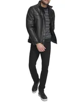 Calvin Klein Men's Faux Leather Moto Jacket, Created for Macy's