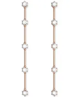 Swarovski Rose Gold-Tone Crystal & Bar Linear Drop Earrings