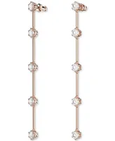 Swarovski Rose Gold-Tone Crystal & Bar Linear Drop Earrings