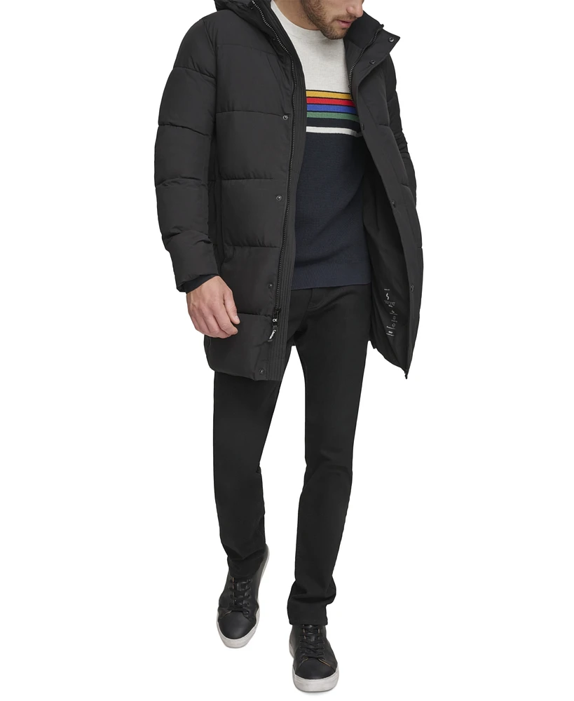 Calvin Klein Men's Long Stretch Quilted Puffer Jacket