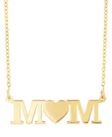 Italian Gold Mom Heart 18" Pendant Necklace in 10k Gold