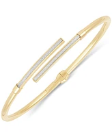 Italian Gold Glitter Polished Bypass Bangle Bracelet in 10k Gold
