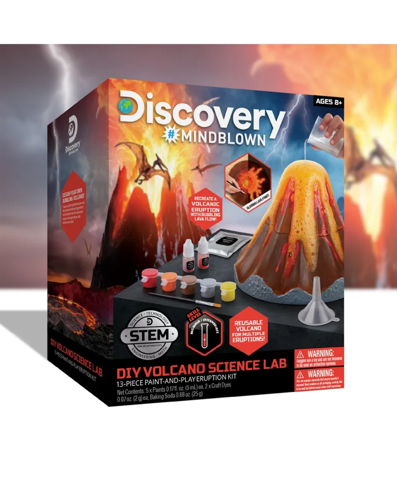 Discovery #Mindblown Do-It-Yourself Volcano Science Lab, 12 Piece Paint and Play Eruption Kit