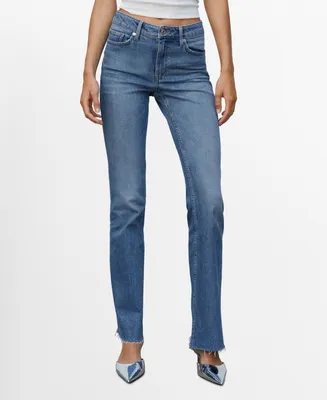 Mango Women's Medium-Rise Flared Jeans