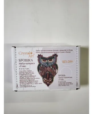 Charivna Mit Bp-209C Beadwork kit for creating brooch Crystal Art "Owl"