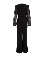 Quiz Women's Black Chiffon Buckle Palazzo Jumpsuit