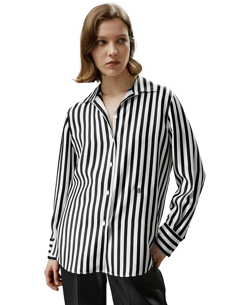 Lilysilk Women's The Amalfi Stripe Silk Shirt