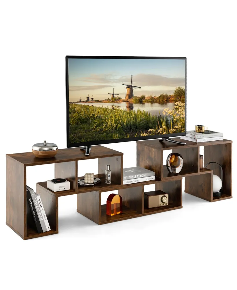 Costway 3 Pieces Tv Console Stand Modern Entertainment Center Storage Bookcase