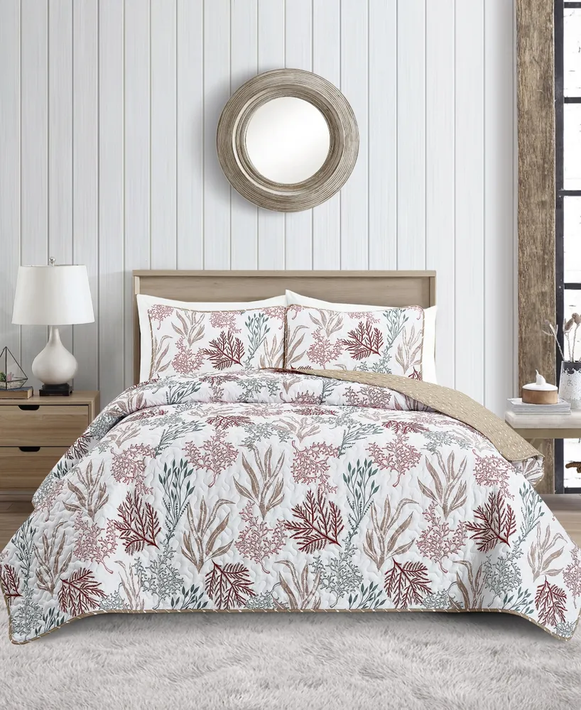 Videri Home Holiday Coast Reversible 3-Piece Quilt Set