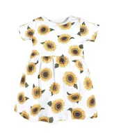 Hudson Baby Toddler Girls Cotton Dresses 2pck, Sunflower