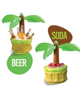 Dollar Deal 2 Pack Inflatable Palm Tree Cooler Beach Party - Inflatable Drink Coolers for Parties - 2 in1 Pool Drink Floatie Blow Up Cooler