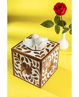 Jodhpur Wood Inlay Tissue Box Cover, Small