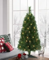 Puleo 3' Pre-Lit Snow Ridge Artificial Fir Tree