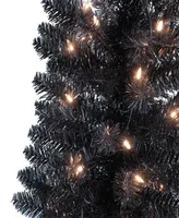 Puleo 6' Pre-Lit Tinsel Artificial Tree