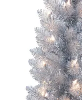 Puleo 7' Pre-Lit Tinsel Artificial Tree