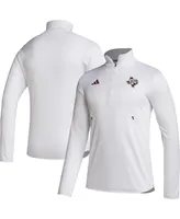 Men's adidas White Texas A&M Aggies 2023 Sideline Aeroready Half-Zip Top