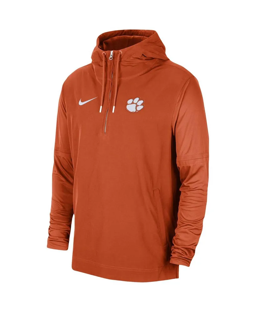 Men's Nike Orange Clemson Tigers 2023 Coach Half-Zip Hooded Jacket